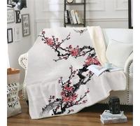 MOXINO 3D Chinese Style Throw Blanket 150x200 cm Super Soft Plush Microfiber Fleece Cosy Warm Watercolor Sherpa Blanket for Bed Sofa Couch Bedroom Decorative（Pattern 20-5）