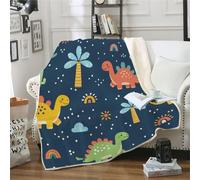 MOXINO 3D Dinosaur Throw Blanket 130x150 cm Super Soft Plush Microfiber Fleece Cosy Warm Cartoon Dinosaur Sherpa Blanket for Bed Sofa Couch Bedroom Decorative（Pattern 6-15）