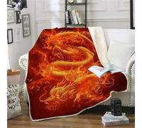 MOXINO 3D Dragon Throw Blanket 130x150 cm Super Soft Plush Microfiber Fleece Cosy Warm Abstract Dragon Sherpa Blanket for Bed Sofa Couch Bedroom Decorative（Pattern 14-11）