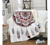MOXINO 3D Dreamcatcher Throw Blanket 130x150 cm Super Soft Plush Microfiber Fleece Cosy Warm Dreamcatcher Sherpa Blanket for Bed Sofa Couch Bedroom Decorative（Pattern 138-17）