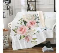 MOXINO 3D Flower Throw Blanket 130x150 cm Super Soft Plush Microfiber Fleece Cosy Warm Flowers Sherpa Blanket for Bed Sofa Couch Bedroom Decorative(Pattern 88-13)