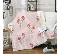 MOXINO 3D Flower Throw Blanket 130x150 cm Super Soft Plush Microfiber Fleece Cosy Warm Flowers Sherpa Blanket for Bed Sofa Couch Bedroom Decorative(Pattern 85-5)