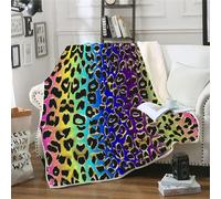 MOXINO 3D Leopard Print Throw Blanket 130x150 cm Super Soft Plush Microfiber Fleece Cosy Warm Leopard Print Sherpa Blanket for Bed Sofa Couch Bedroom Decorative（Pattern 153-20）