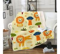 MOXINO 3D Lion Throw Blanket 150x200 cm Super Soft Plush Microfiber Fleece Cosy Warm Lion Sherpa Blanket for Bed Sofa Couch Bedroom Decorative（Pattern 81-1）