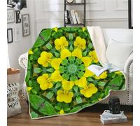 MOXINO 3D Mandala Throw Blanket 130x150 cm Super Soft Plush Microfiber Fleece Cosy Warm Mandala Sherpa Blanket for Bed Sofa Couch Bedroom Decorative（Pattern 52-6）