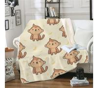 MOXINO 3D Monkey Throw Blanket 130x150 cm Super Soft Plush Microfiber Fleece Cosy Warm Cartoon Monkey Sherpa Blanket for Bed Sofa Couch Bedroom Decorative（Pattern 83-19）