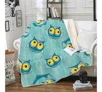 MOXINO 3D Owl Throw Blanket 130x150 cm Super Soft Plush Microfiber Fleece Cosy Warm Cute Owl Sherpa Blanket for Bed Sofa Couch Bedroom Decorative（Pattern 16-10）