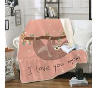 MOXINO 3D Sloth Throw Blanket 130x150 cm Super Soft Plush Microfiber Fleece Cosy Warm Cute Sloth Sherpa Blanket for Bed Sofa Couch Bedroom Decorative（Pattern 89-2）