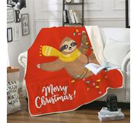 MOXINO 3D Sloth Throw Blanket 150x200 cm Super Soft Plush Microfiber Fleece Cosy Warm Cute Sloth Sherpa Blanket for Bed Sofa Couch Bedroom Decorative（Pattern 80-17）