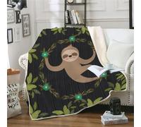 MOXINO 3D Sloth Throw Blanket 150x200 cm Super Soft Plush Microfiber Fleece Cosy Warm Cute Sloth Sherpa Blanket for Bed Sofa Couch Bedroom Decorative(Pattern 78-4)