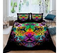 MOXINO Abstract Leopard Super King Duvet Cover 220x260 cm Microfibre Ultra Soft 3D Leopard Bedding Set with Zipper Closure Comforter Quilt Cover with 2 Pillowcase 50x75（Pattern 158-17）