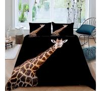 MOXINO Giraffe Super King Duvet Cover 220x260 cm Microfibre Ultra Soft 3D Giraffe Bedding Set with Zipper Closure Comforter Quilt Cover with 2 Pillowcase 50x75（Pattern 15-17）