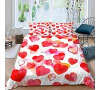 MOXINO Love Double Duvet Cover 200x200 cm Microfibre Ultra Soft 3D Romance Aesthetics Bedding Set with Zipper Closure Comforter Quilt Cover with 2 Pillowcase 50x75（XX 21-15）