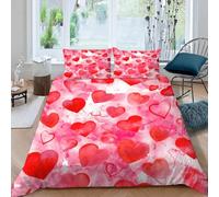 MOXINO Love Single Duvet Cover 135x200 cm Microfibre Ultra Soft 3D Romance Aesthetics Bedding Set with Zipper Closure Comforter Quilt Cover with 1 Pillowcase 50x75（XX 21-16）