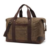 Moxjst Duffle Bag 36-55L Large Capacity Waterproof Canvas Travel Bag Gym Weekend Multi-Functional Shoulder Bag for Men Women (Khaki)
