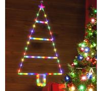 Moxled Battery Christmas Lights - 2ft LED Ladder Christmas Lights with Timer, 8 Modes, Waterproof Ladder Christmas Tree Lights for Outdoor Indoor Window Door Wall Xmas Decorations (Multicolor)