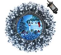 Moxled Christmas Tree Lights White - 35M 350 LED Outdoor Christmas Lights Waterproof, Timer, 12 Modes Expandable Fairy String Lights Mains Powered for Outdoor Indoor Xmas Tree Decorations