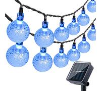 Moxled Solar Garden Lights Outdoor, 36ft 60 LED Solar String Lights Waterproof, Solar Powered Crystal Ball Indoor/Outdoor Fairy Lights Decorative for Garden, Patio, Yard, Festival, Parties (Blue)