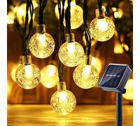 Moxled Solar Garden Lights Outdoor, 36ft 60 LED String Lights Waterproof, Solar Powered Crystal Ball Indoor/Outdoor Fairy Lights Decorative Lights for Garden, Patio, Yard, Parties (Warm White)