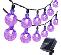 Moxled Solar Garden Lights Outdoor, 36ft 60 LED String Waterproof, Powered Crystal Ball Indoor/Outdoor Fairy Decorative for Garden, Patio, Yard, Festival, Parties (Purple)