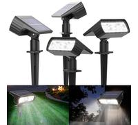Moxled Solar Lights Outdoor Garden, 6500K Cool White Solar Spot Lights 4 Pack, IP65 Waterproof, 2 Brightness Modes Stake Lights Solar Powered for Yard, Walkway, Driveway, Pathway