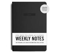 MOXON MiGoals 2026 A5 Weekly Notes Goal Diary, Goal Planner, Productivity Journal, Habit Tracker, Weekly Notes Layout with Goal Setting, Reviews and Budget Tracker (Black)