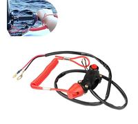 MOXRUQ 1 PC Motorcycle Engine Cord Lanyard Stop Switch, Motor Boat Safety Kill Stop Switch with Connector Tether Lanyard, 49CC-250CC Beach Car Kill Switch Accessories, for ATV Boat Motocross (Black)