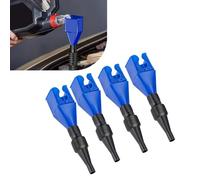 MOXRUQ 4 PCS Oil Funnels, Handhold-Free Flexible Oil Funnel for Automotive Use, Gasoline Funnels for Cars Boats Canning and Bottle (Blue)