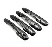 MOXSQFT Car Handle Trim Compatible with Mercury for Milan 2006-2011 Car Door Handle Cover Exterior Trim Left Right Front Rear Black Carbon Fiber Chrome