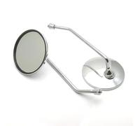 MOXSQFT Motorbike Mirrors Set 1 Pair Chrome Motorcycle Scooter Mirrors Universal Motorbike Rear View Mirror 8mm 10mm Adapter Thread Round Oval Convex Mirrors