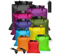 MOXTOYU 10 Pack Dry Bags Waterproof Dry Bag Set with 1.5L-15L Capacity, Storage Bags for Camping Outdoor Hiking Fishing Cycling Dry Sack Waterproof Rucksack Liner