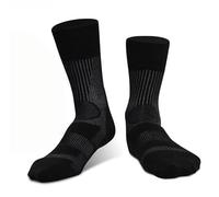 MOXTOYU Leichte Merino Wolle Wandersocken schwarz, Stark gepolsterte & atmungsaktive Wander-Socken, Sommer, Unisex (Herren, Damen, Kinder), Anti-Blasen, 1 Paar