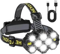 MOXTOYU Super Bright LED Head Torch Rechargeable 2023 Edition, 22,000 Lumens Headlight with 10 LEDs and 10 Modes, Hands-Free Flashlight for Camping, Fishing, Cycling, Hiking, IPX4 Waterproof