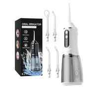 MOXTOYU Wireless Portable Electric Tooth Cleaning, 3 Modes Oral Irrigator, Wireless 380 ml Water Tank, Water Flosser for Teeth, Gums and Dental Care, IPX7 Waterproof (White)