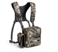 MOXULE Binocular Harness Chest Pack - Bino Case with Rangefinder Pouch and Waterproof Cover for Hunting Hiking Birdwatching Camo