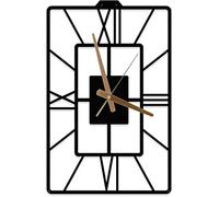 MOXVIO Oblongus Large Modern Wall Clock, Unique Design, Minimalist, Rustic Roman Numerals Metal Wall Clock (70 x 50 cm (27.5"x 19.6"))