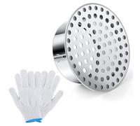 Moxweyeni 1 Pcs PVC Termination Cap for 6" Inner Diameter, Mesh Screen Vent Cover 304 Stainless Steel, for Furnace & Roof Vent Cap, Round Air Outlet Exhaust Water Drains Pipe with Gloves