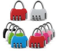 Moxweyeni 10 Pcs Digit Combinations Padlock Safe Cipher Lock Mini Combination Resettable Number for Suitcases Luggage Briefcases Computer Bags (Modern Style,Multicolor)