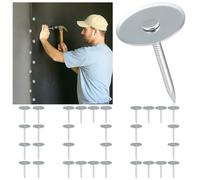 Moxweyeni 100 Pcs Cap Nails for Mass Loaded Vinyl Installation, 1-1/2 Inch Galvanized Steel MLV Nail with Sharp Tip and Washer Head for Soundproofing Noise Barriers and Wall