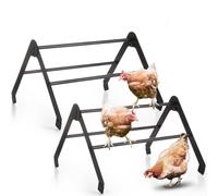 Moxweyeni 2 Pack Adjustable Chicken Perch for Coop Heavy Duty Metal Chick Roosting Bar for Brooder Training Perches for Mini Chicks Easy to Assemble and Clean