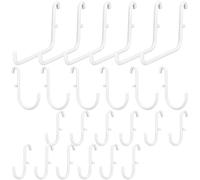 Moxweyeni 24 Pcs Pegboard Accessories Organizer Kit, Peg Board Hooks Set, Pegboard Accessories Compatible with Ikea Skadis Pegboard, Pegboard Hooks Set Metal Storage Tool Waterproof Home Indoor Supply