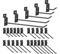 Moxweyeni 50 Pack Black Metal Slatwall Hooks Slatwall Accessories Slot Board Hooks Panel Hooks Slat Wall Hanging Hooks for Garage Shop Retail Display, Black, 10 of Each, 2", 4", 6", 8" and 10" Hooks