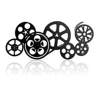 Moxweyeni Metal Movie Reel Wall Art, Black