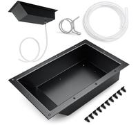 Moxweyeni Trolling Motor Foot Pedal Pan with Drainage, Trolling Motor Foot Control Tray Recessed Aluminum Black Powder Coated Boat Sturdy with Drain Hole and Pipe