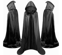 Moxychrony 150 CM Black Cape, Voldemort Costume Adult, Black Robe | Traitors Cloak, Ghostface Costume, Halloween Masquerade Adult Children's Fancy