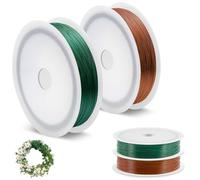 MOXYOY 0.35mm Green Florist & Garden Wire - 55m Flexible Craft Wire for Wreath Making, Xmas Decorations, Flower Arranging & DIY Projects (2 Rolls)