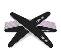 MOXYOY 10PCS Nail Files, 100/180 Grit Double-Sided Emery Boards, Washable Professional Nail File Tools for Home & Salon Use (Black)