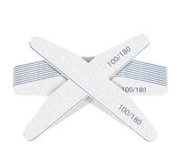 MOXYOY 10PCS Nail Files, 100/180 Grit Double-Sided Emery Boards, Washable Professional Nail File Tools for Home & Salon Use (White)