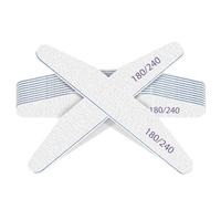 MOXYOY 10PCS Nail Files, 180/240 Grit Double-Sided Emery Boards, Washable Professional Nail File Tools for Home & Salon Use (White)