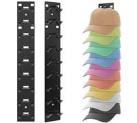 MOXYOY 2 Pack Hat Organizer for Baseball Caps, Baseball Cap Holder Cap Rack Hat Hanger Holder to 18 Caps Storage Hat Rack for Wall, Bedroom, Door, Closet (Black)